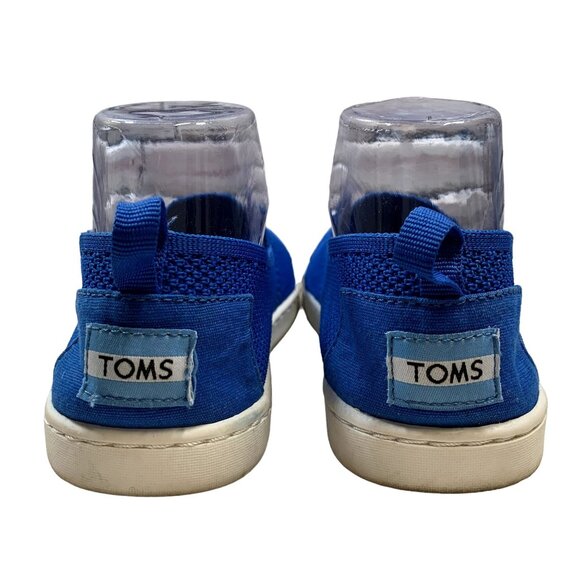 Toms Alpargata Knit Shoes Big Girl 4 Womens 5.5 Blue Colbalt Mesh Slip On Loafer - Picture 5 of 13